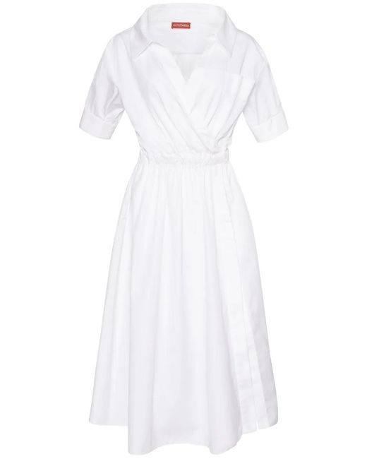Altuzarra White Lydia Cotton-Blend Poplin Shirt Dress
