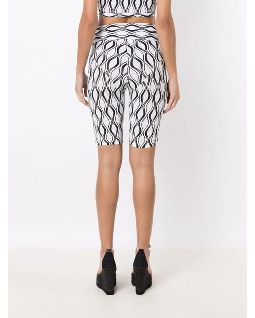 Amir Slama Black Graphic-Print Cut-Out Shorts