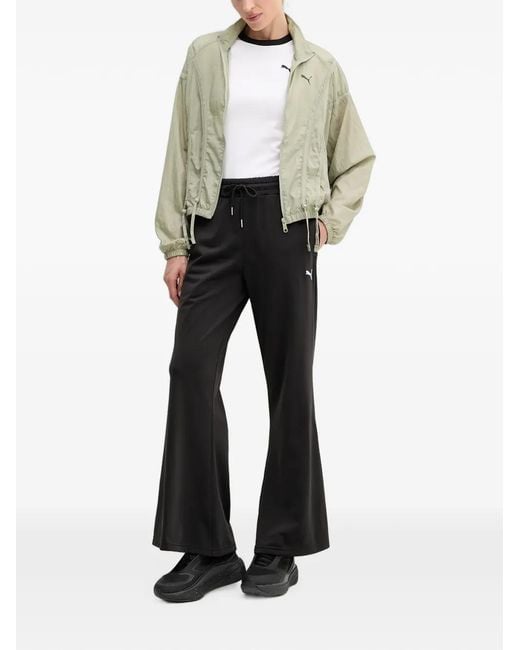 PUMA Black Drawstring Flared-Leg Track Pants