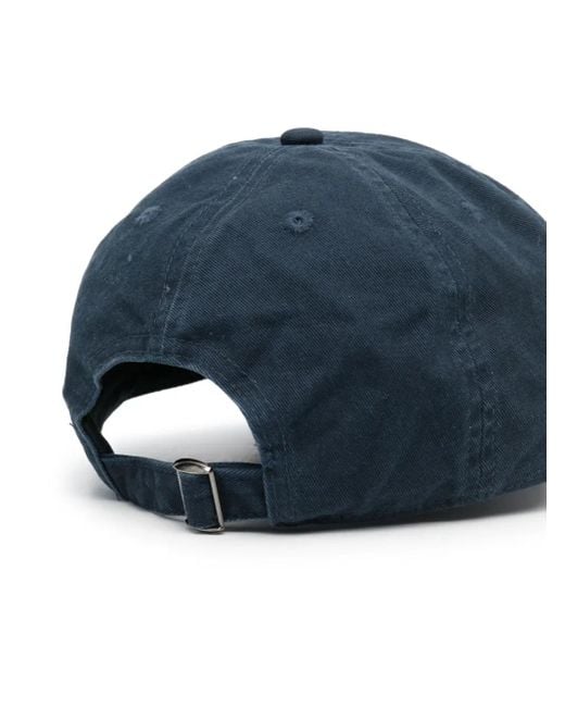 Another Aspect Blue Embroidered-Slogan Baseball Cap for men