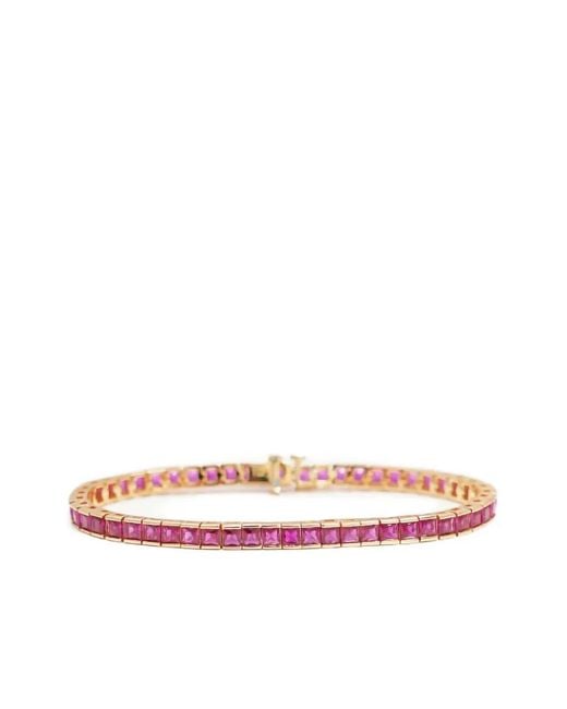 Izabel Display Pink Square Tennis Bracelet