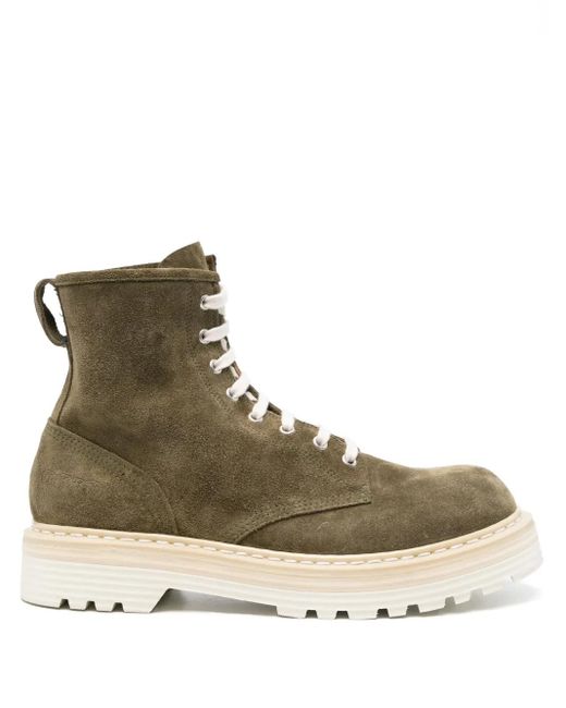 Premiata Brown Suede Combat Boots for men