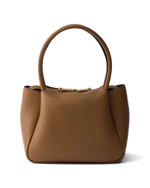 Prada Brown Liaison Small Leather Handbag