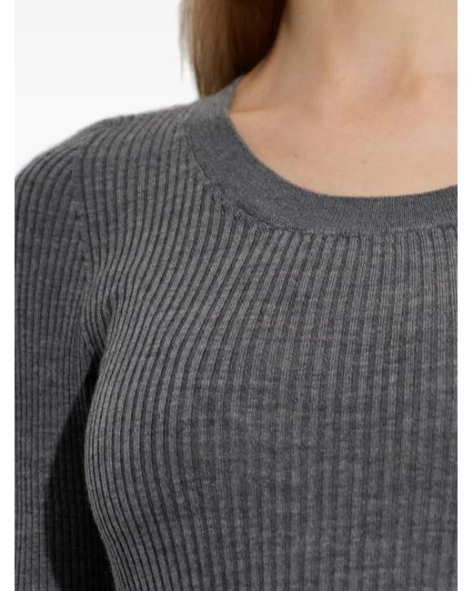 DSquared² Blue Ribbed-Knit Wool Sweater