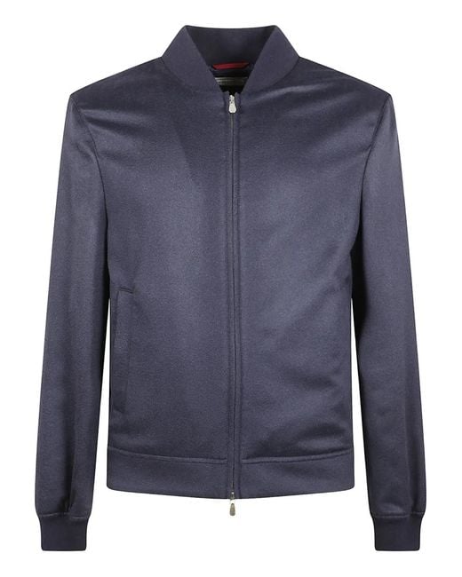 brunello cucinelli カシミア　ジャケット メンズ Brunello Cucinelli カシミア ボンバージャケット ブルー | Lyst