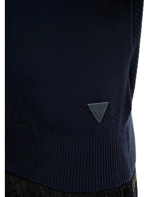 Guess Blue Polo-Collar Sweater for men