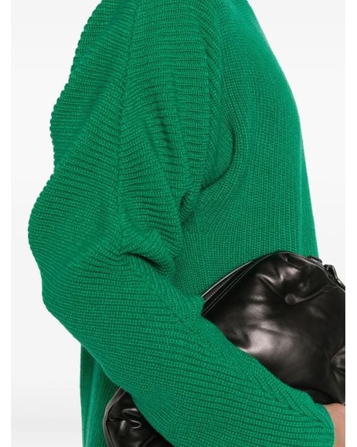 Comme des Garçons Green Ribbed-Knit Jumper for men