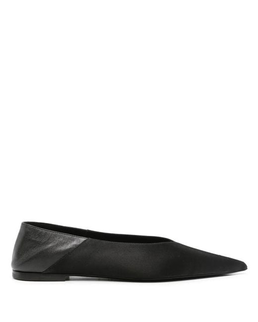 Saint Laurent Black Nour Silk & Leather Slipper