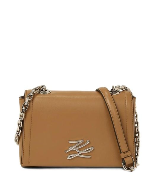 Karl Lagerfeld Brown Small K/Autograph Crossbody Bag