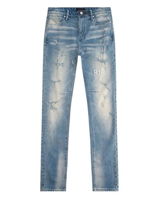 RTA Blue Distressed Bootcut Jeans for men
