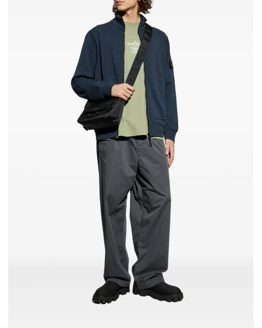 Stone Island Blue Logo-Patch Sweatshirt for men