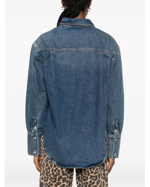 Anine Bing Blue Button-Down Shirt