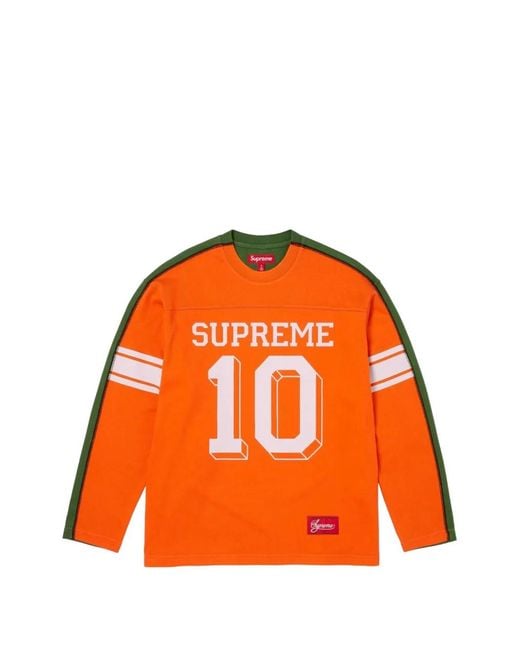 Supreme Orange Split Long-Sleeved Sweater for men