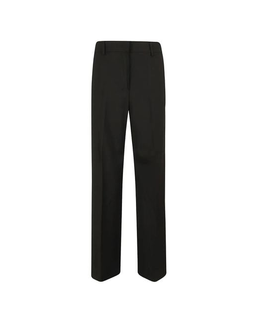 Weekend by Maxmara Black Pressed-Crease Straight-Leg Trousers