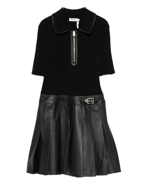 Jonathan Simkhai Linnie Pleated Mini Dress Black