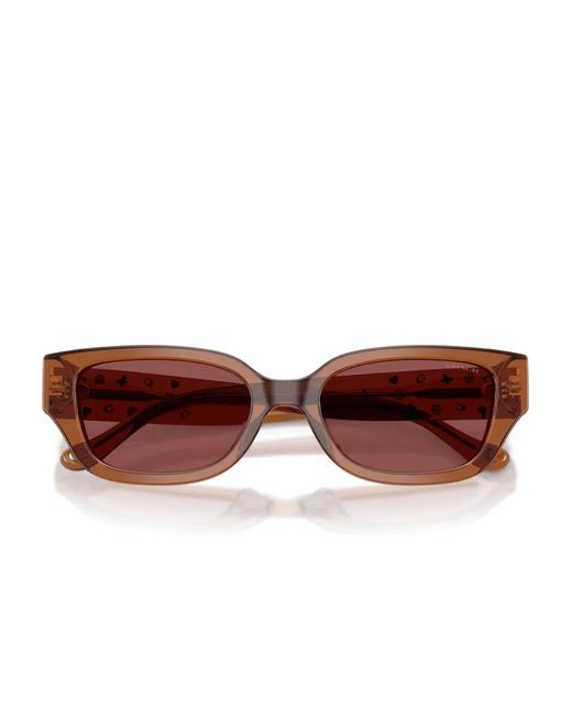 COACH Brown Logo-Plaque Square Sunglasses