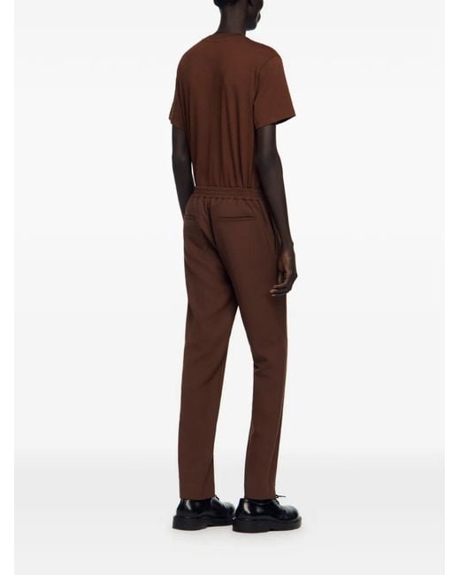 Sandro Brown Jersey Trousers for men