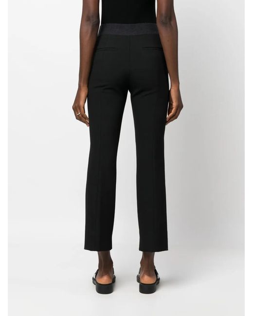 Peserico Black High-Waist Straight-Leg Trousers
