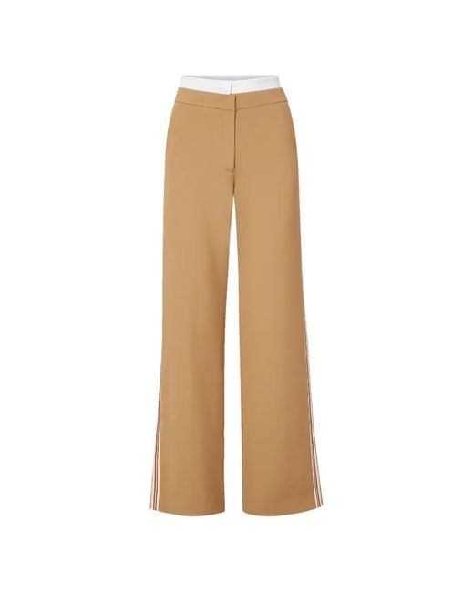 Veronica Beard Natural Eugene Panelled Palazzo Pants