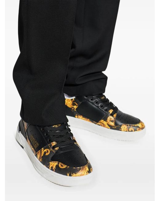 Versace Jeans Couture Black Baskets À Imprimé Barocco for men