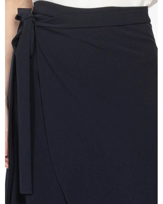 Peter Cohen Blue Wrap-Style Maxi Skirt