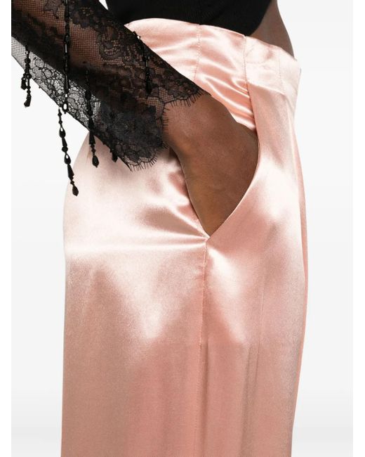 Alberta Ferretti Pink Satin Trousers