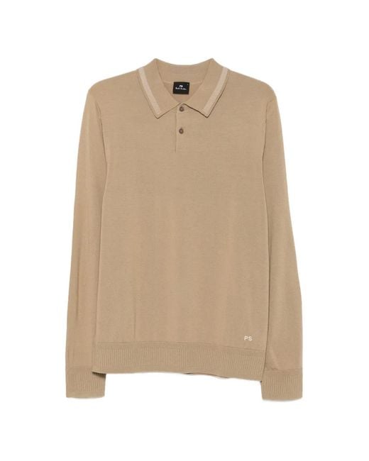 Paul Smith Natural Long-Sleeve Polo Shirt for men