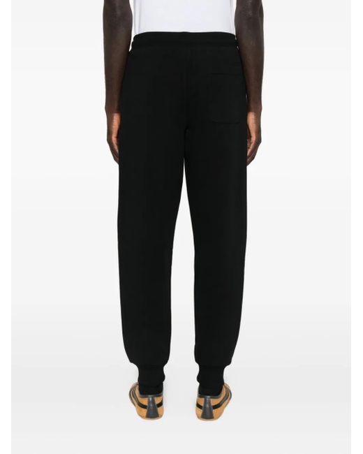 AMI Black Elastic-Waistband Track Pants
