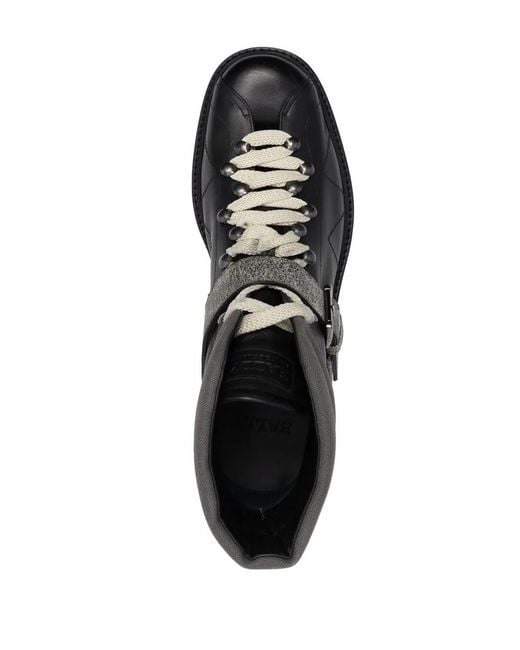 Bally Black Lace-Up Leather Boots for men