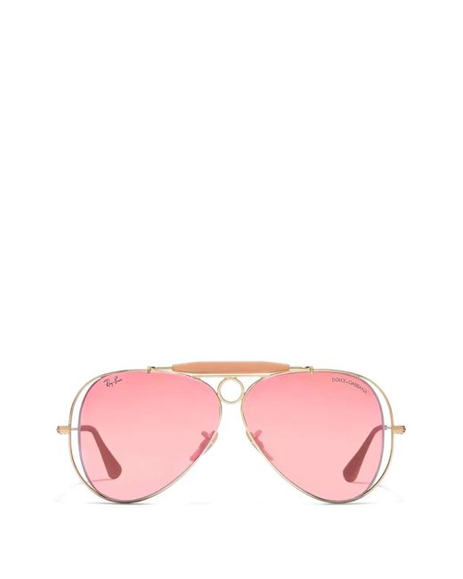Dolce & Gabbana Pink X Ray Ban Aviator-Frame Sunglasses