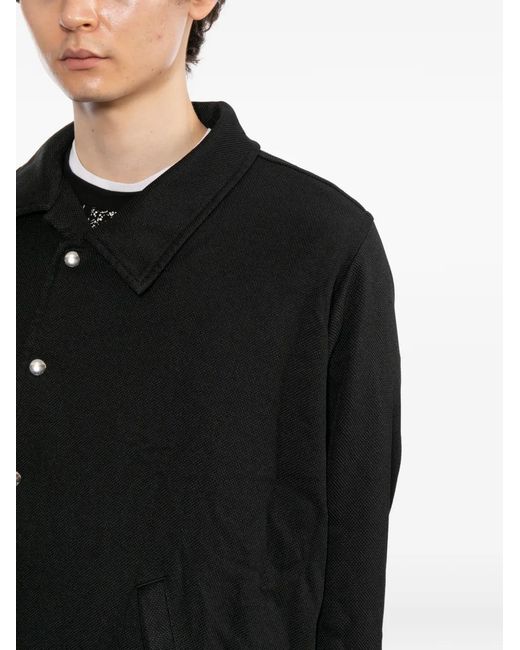 COMME DES GARÇON BLACK Black Asymmetric Press-Stud Jacket