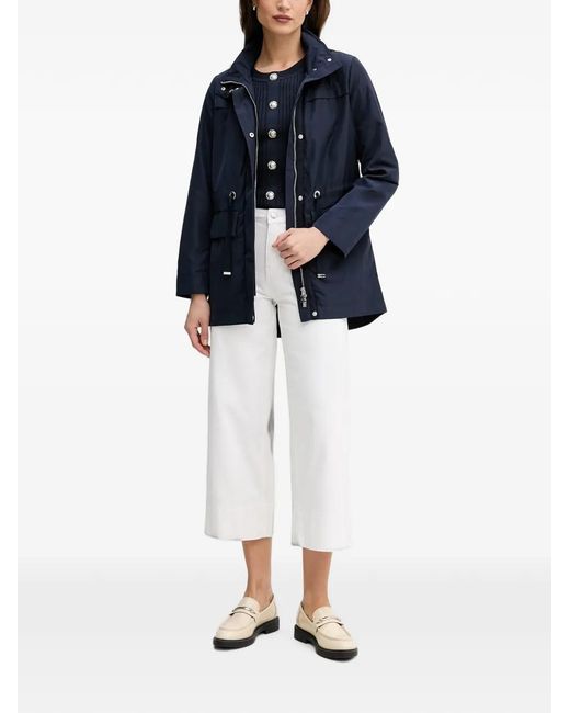 Joseph Ribkoff Blue Hooded Drawstring Jacket