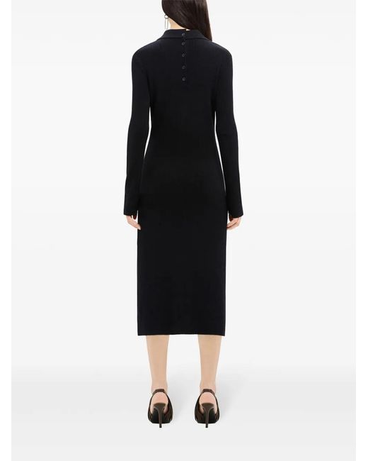 Courreges Black Multi-Button Midi Dress