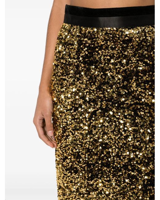 Styland Metallic Sequin-Embellished Maxi Skirt