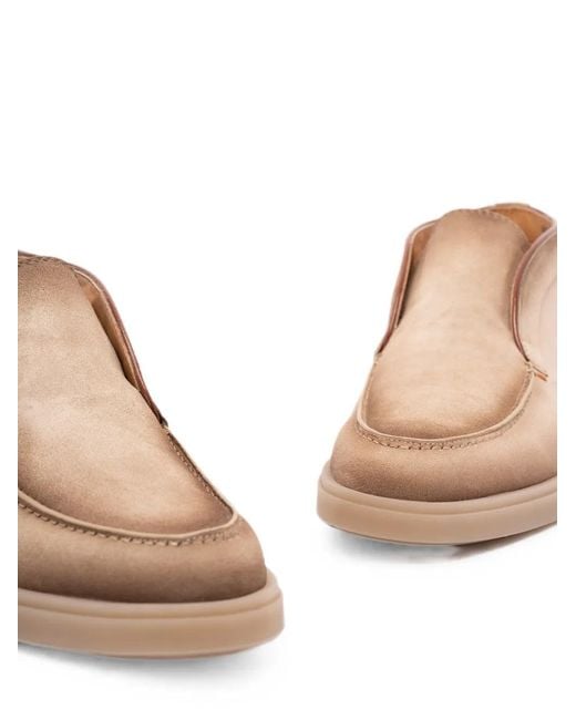 Santoni Brown Digits Round-Toe Suede Desert Boots for men