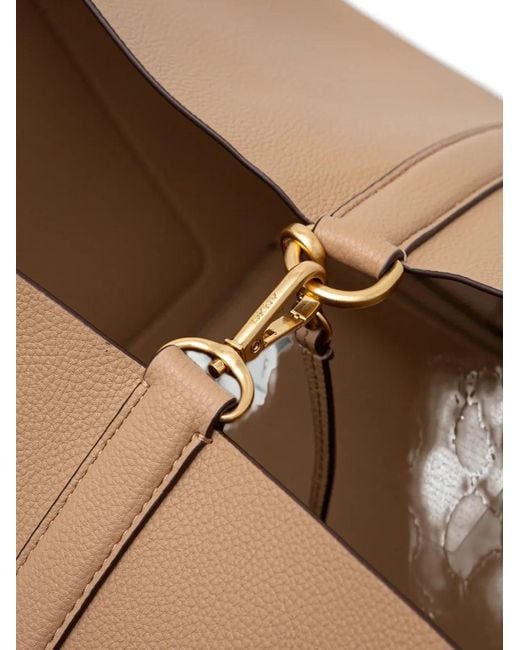 DKNY Brown Extra Large Paula Logo-Plaque Pebbled Tote Bag