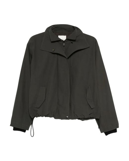 St. Agni Black High-Neck Bomber Jacket