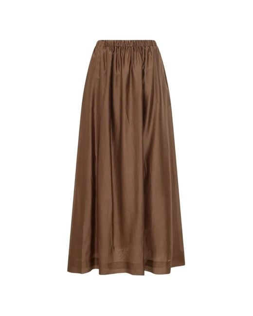 LE SULLY STUDIO Brown Elasticated Waist Maxi Skirt