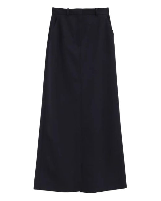 The Row Blue Roux Wool Maxi Skirt