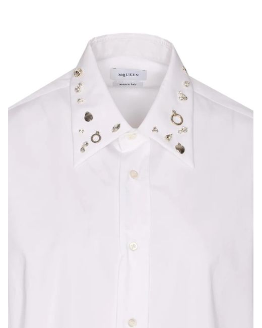 McQueen Overhemd Met Studs in het White voor heren