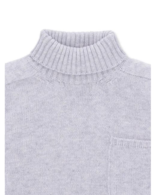 Fortela White Turtleneck Sweater for men