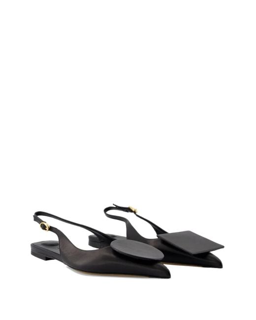 Jacquemus Black The Duelo Flat Slingback Pumps