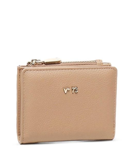 V73 Natural Lettering Zip Wallet