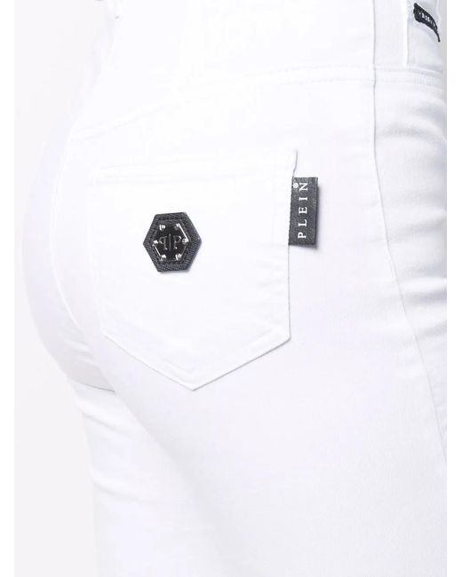 Philipp Plein White Super High-Waist Skinny Jeans