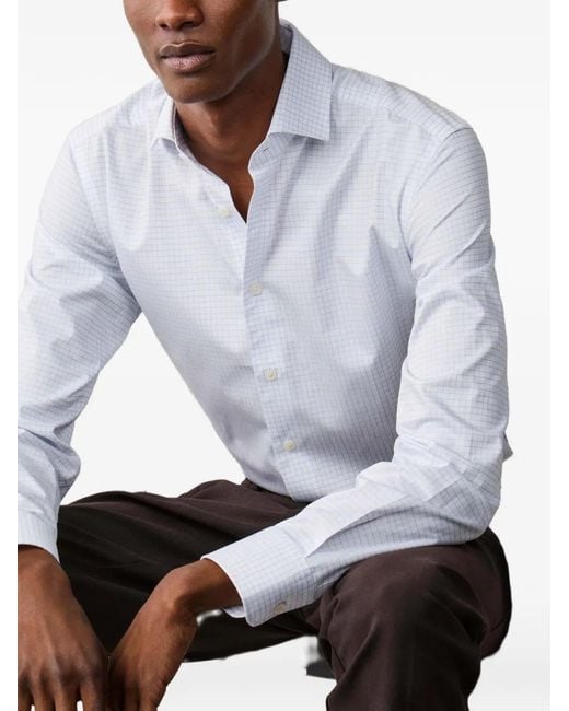 Hackett White Graph-Check Shirt for men