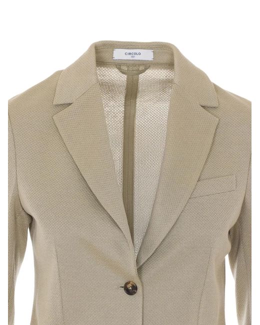 Circolo 1901 Natural Single-Breasted Patch-Pocket Jacket