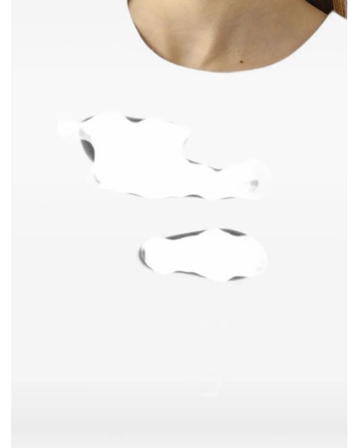MEIMEIJ White Pleated Peplum Top