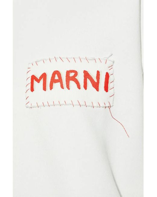 Marni White Sweatshirt With Logo for men