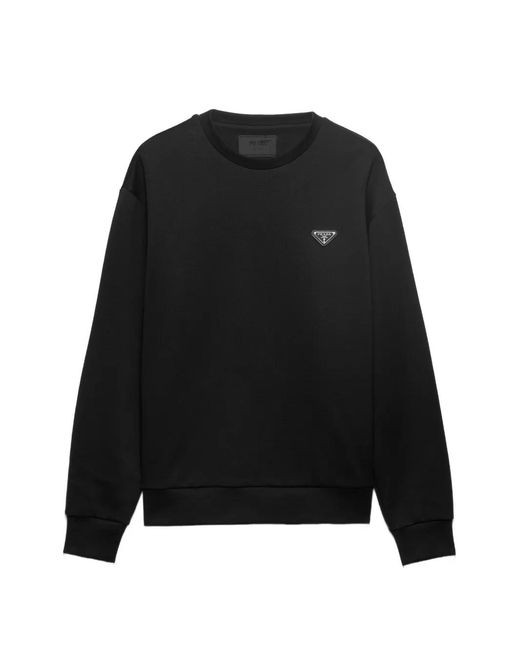 Prada Black Technical Cotton Sweatshirt for men
