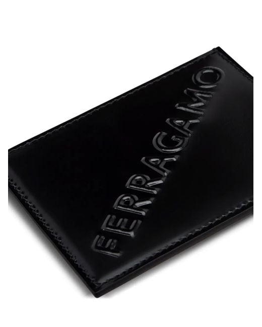 Ferragamo Black Logo Leather Wallet for men